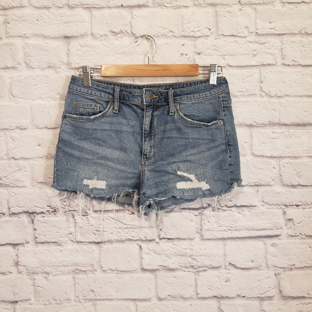 Distressed High Waisted Jean Shorts